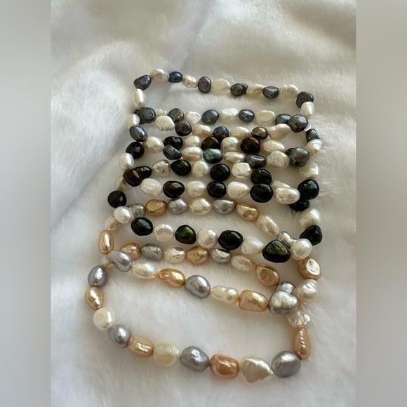 Fresh water pearl bracelet set 6 pieces with different colored pearls - Picture 1 of 4